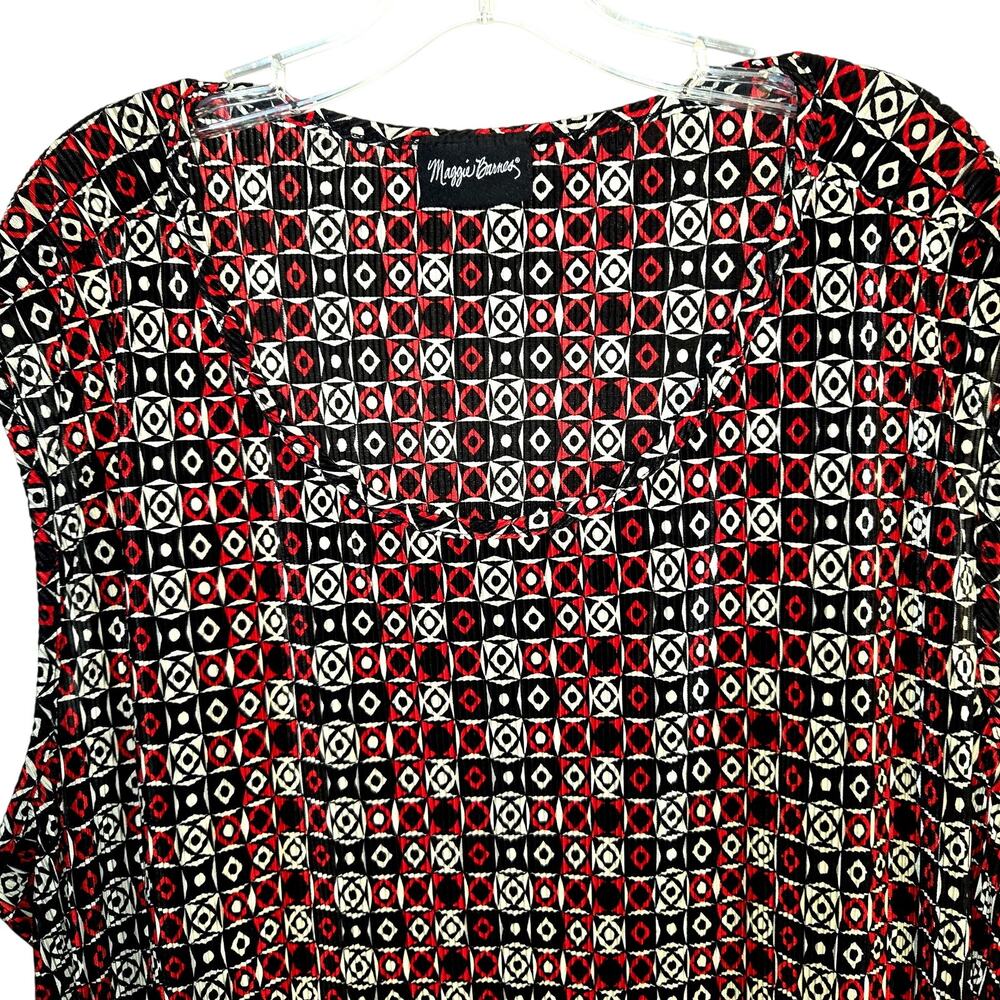 Maggie Barnes Medium Red Women's Shirt Sleeveless Top Blouse Misses 8 10 M